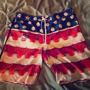 American Flag Beer Pong O’Neill Swim Trunks